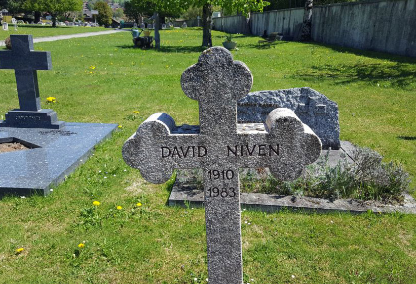 David Nivens grave located in Château-d'Oex cemetery, Switzerland