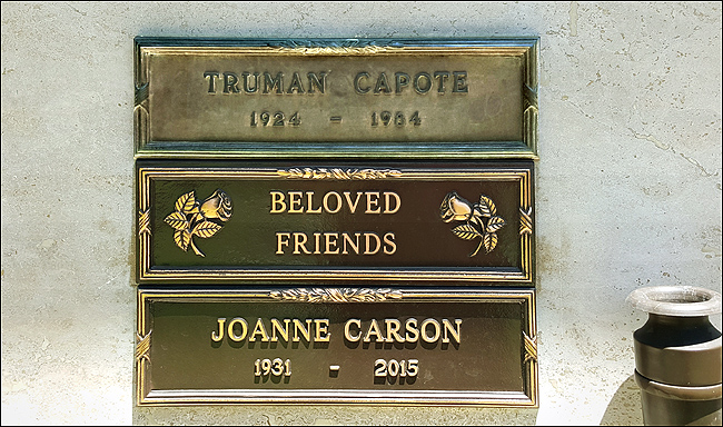 Truman Capote's and Joanne Carson's grave