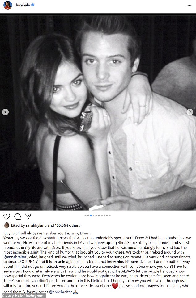 Lucy Hale's tribute to Drew Osborne
