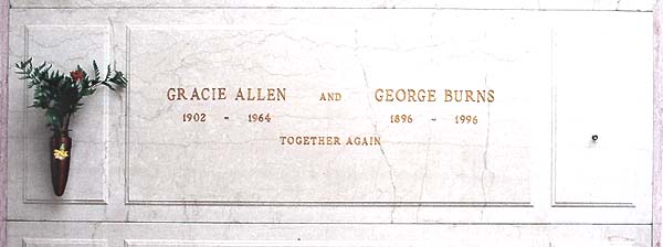 Gracie Allen's and George Burns' grave